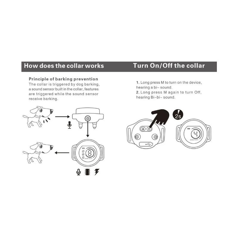Smart Automatisk Anti Gøende Hundehalsbånd med Genopladelig Bark Stop Effektiv Gøen Styring og Avanceret Genkendelse