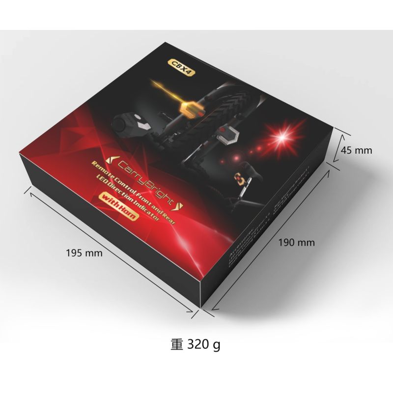 Discover CarryBright CBX4 cykellys med horn og smart trådløs fjernbetjening vandtæt cykelsikkerhed alignVisibility