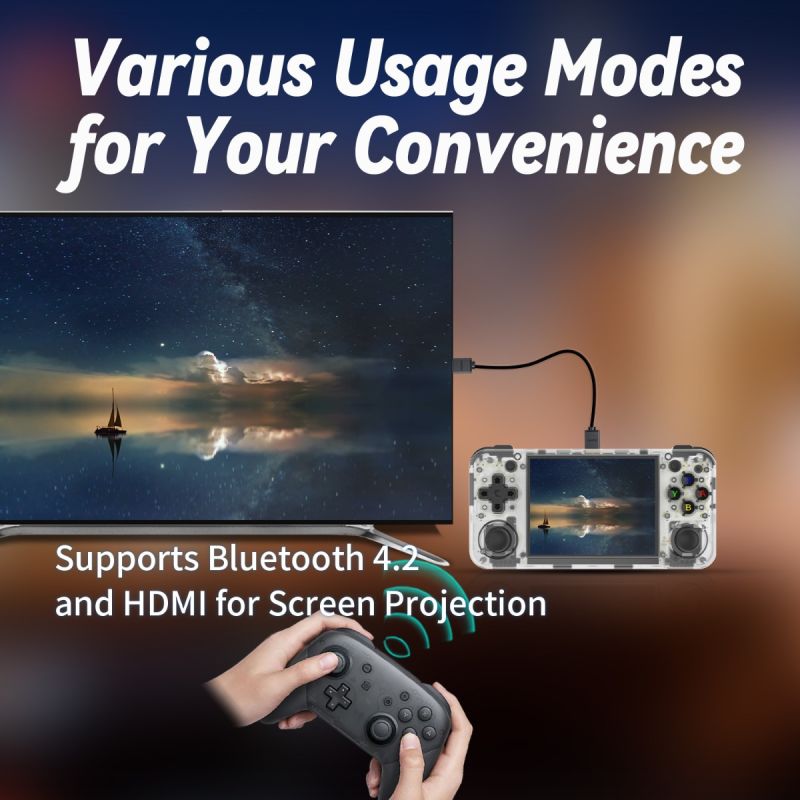 ANBERNIC RG35XX H håndholdt spil konsol med 5000 klassiske spil IPS skærm og trådløs controller retro gaming