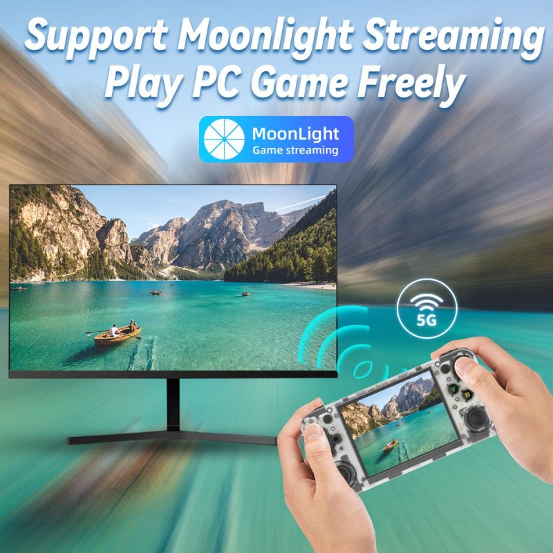 ANBERNIC RG35XX H håndholdt spil konsol med 5000 klassiske spil IPS skærm og trådløs controller retro gaming