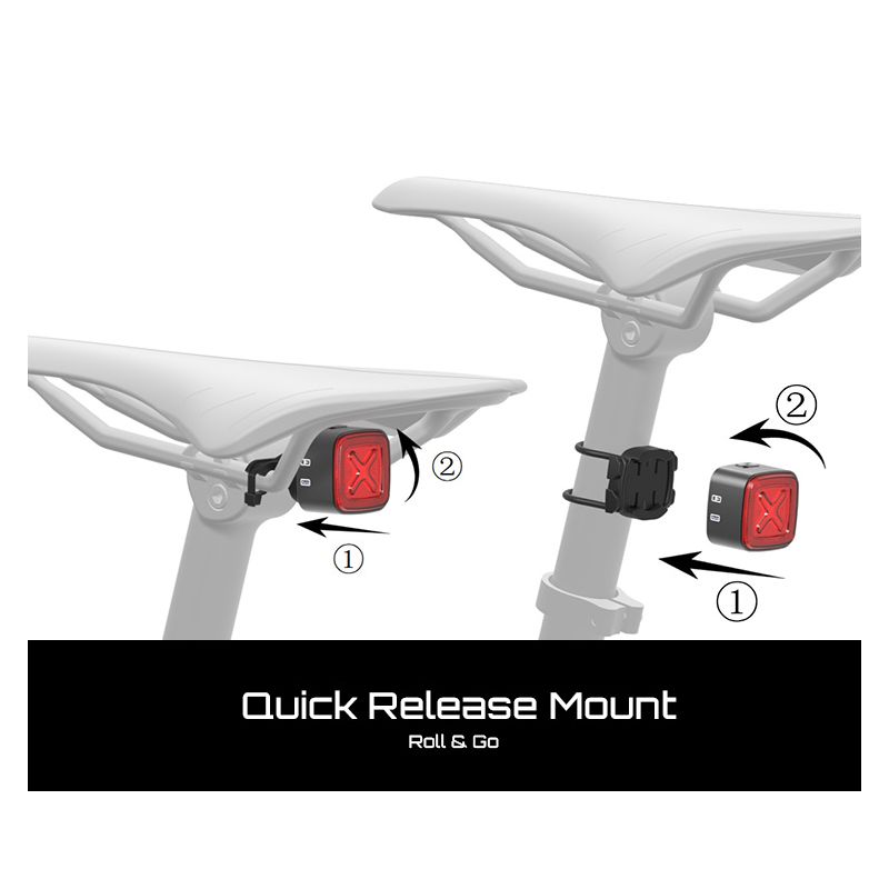 Enfitnix Cubelite III Smart baglygte med USB-opladning 30 lumen LED og IPX6 cykelsikkerhed cykeltilbehør