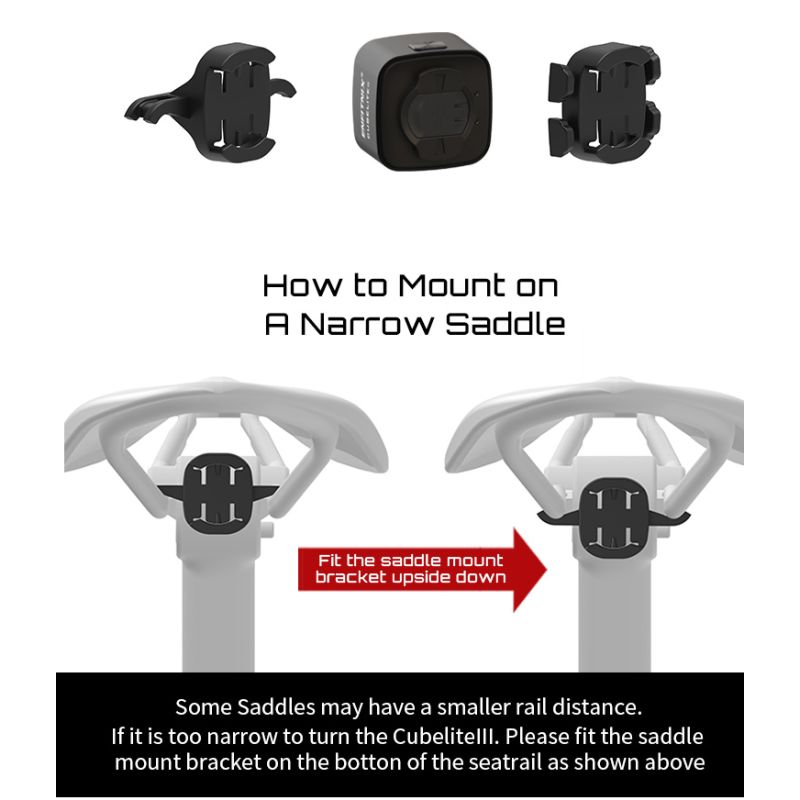 Enfitnix Cubelite III Smart baglygte med USB-opladning 30 lumen LED og IPX6 cykelsikkerhed cykeltilbehør