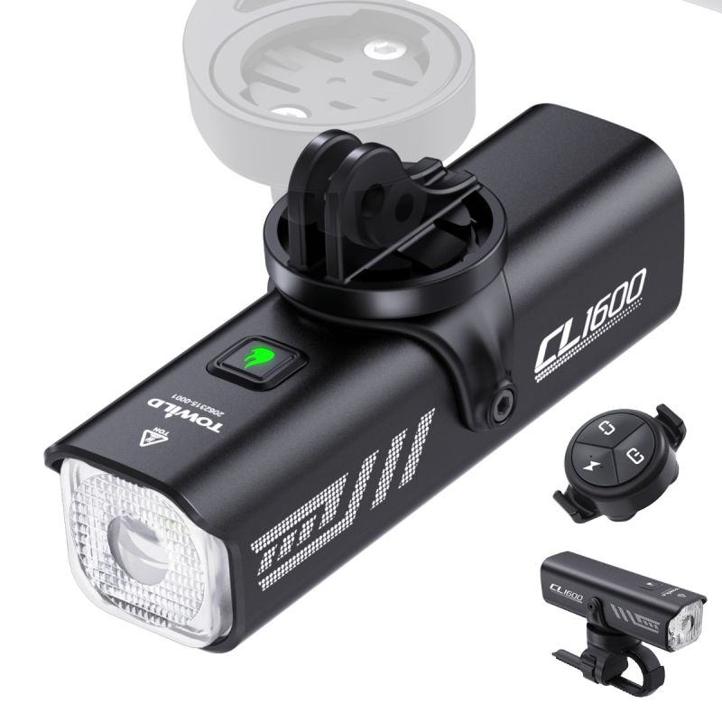 TOWILD CL1600 cykellygte 1600LM LED med USB genopladelig 21700 batteri vandtæt trådløs fjernbetjening