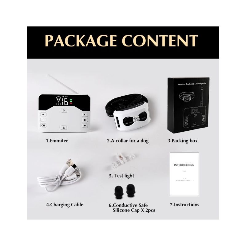 Innovativt Trådløst Hundhegn og Fjerntræningshalsbånd til Kæledyrssikkerhed Hvalpetræning Hunde i Alle Størrelser