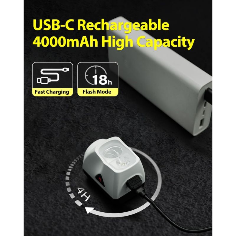 TOWILD DLite 1700 USB genopladelig cykellygte: Kraftig forlygte, 1700 lumen & vandtæt for sikker cykling.