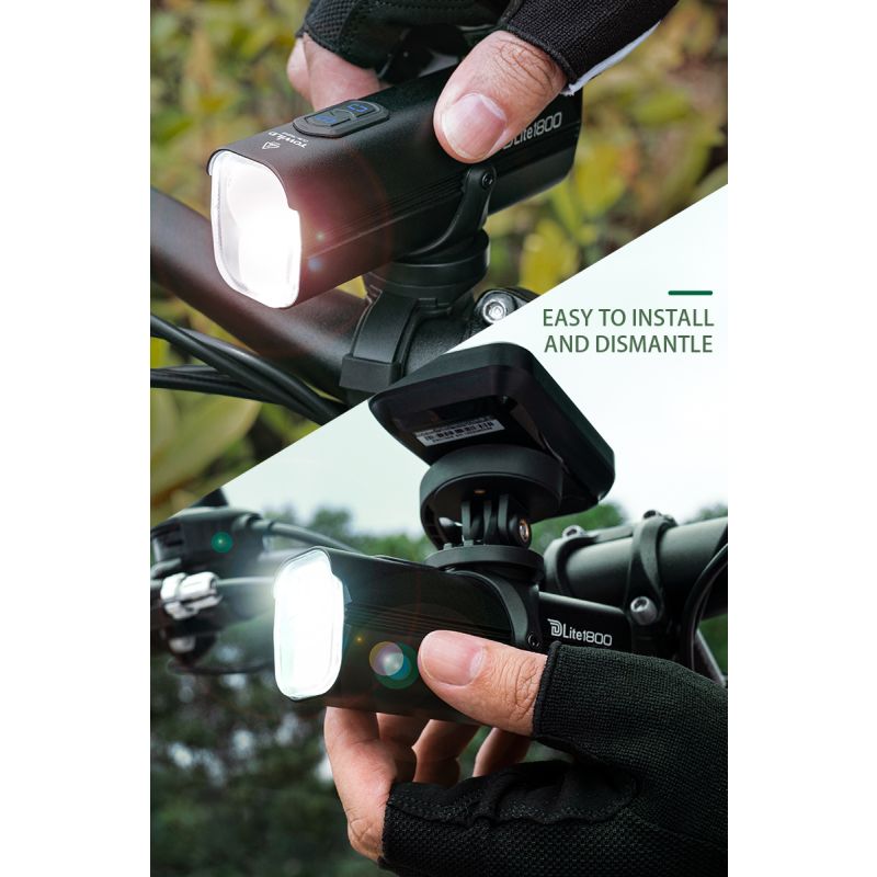 Oplev cykeltilbehør i topklasse med TOWILD DLite 1800 USB genopladelig cykelforlygte LED og cykelsikkerhed
