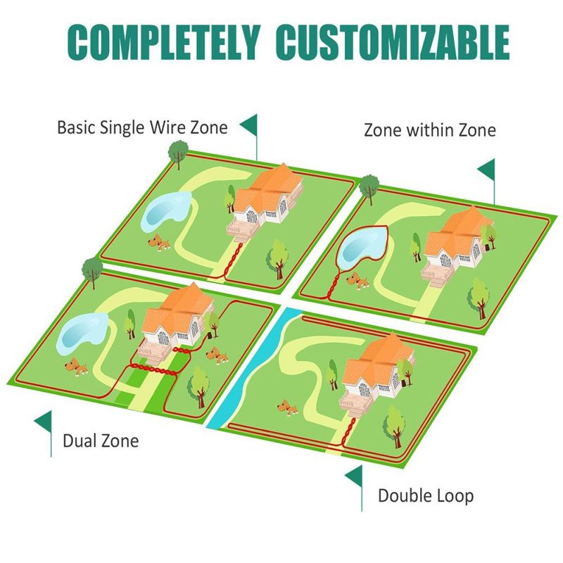 Trådløst hundehegn med genopladeligt vandtæt træningshalsbånd nem opsætning hundegrænsesystem justerbart