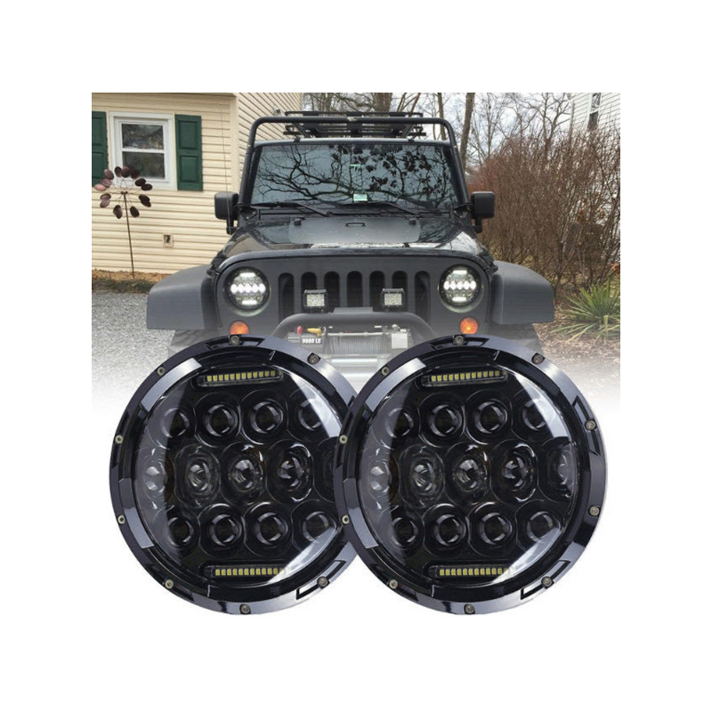 7 tommer motorcykel LED forlygte til Harley Jeep Wrangler Hummer 75W IP67 vandtæt off-road energieffektiv