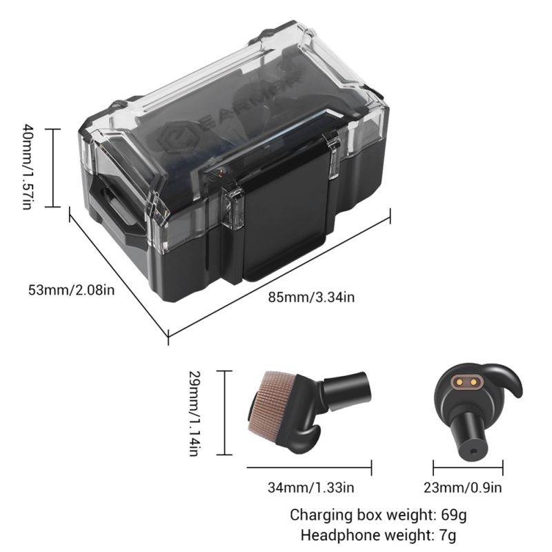 EARMOR M20 taktiske ørepropper med avanceret støjreduktion høreværn og dobbelte lydtilstande til retshåndhævelse