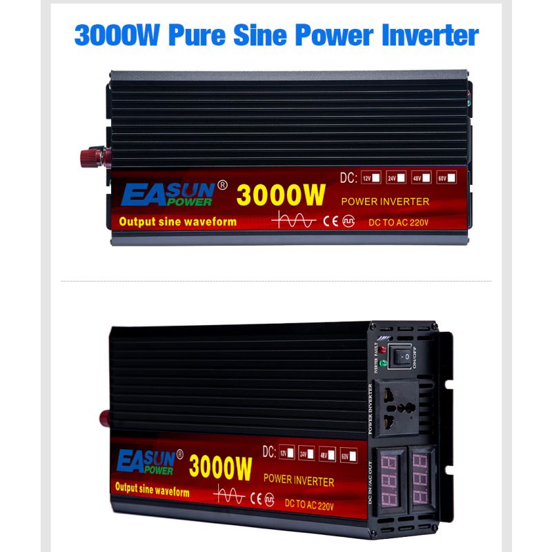 EASUN Ren Sinus Bølge Power Inverter 2000W/3000W/4000W/5000W 12V/24V til 220V Højtydende og Energieffektiv