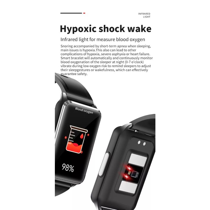 EP02 Blodglukose Smartwatch EKG HRV Temperatur – 1,57