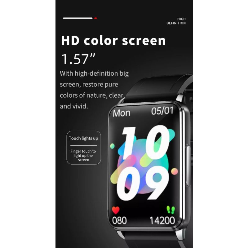 EP02 Blodglukose Smartwatch EKG HRV Temperatur – 1,57