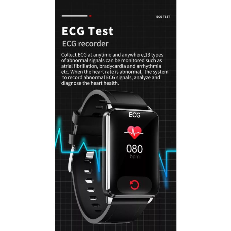EP02 Blodglukose Smartwatch EKG HRV Temperatur – 1,57
