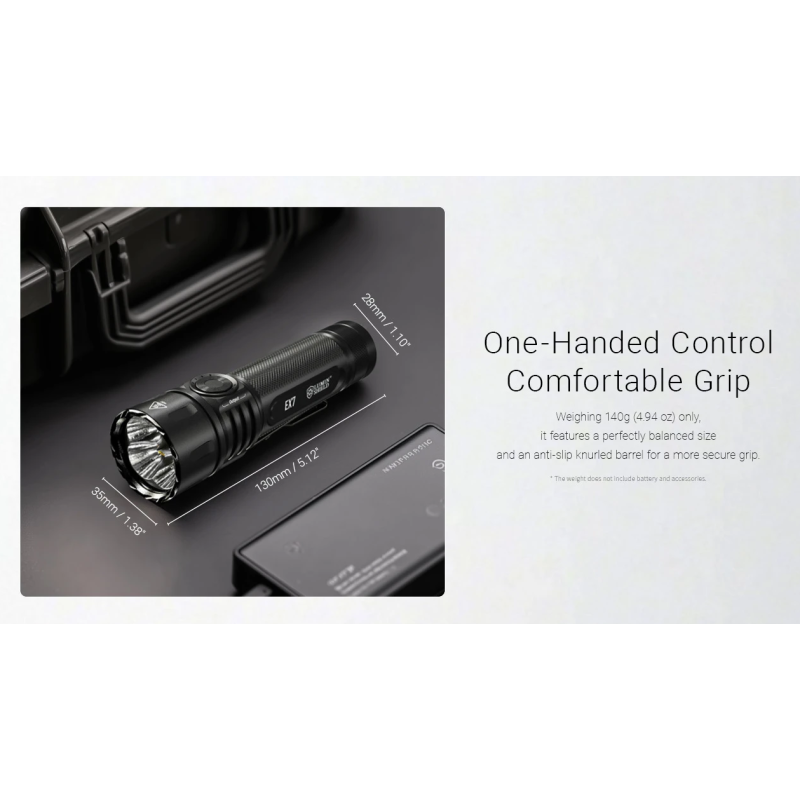 Nitecore EX7 6000 Lumen USB-C Genopladelig Lommelygte - Kraftig & Robust