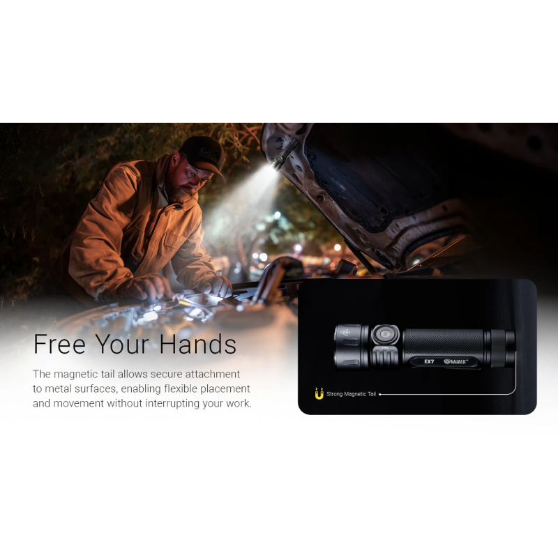 Nitecore EX7 6000 Lumen USB-C Genopladelig Lommelygte - Kraftig & Robust