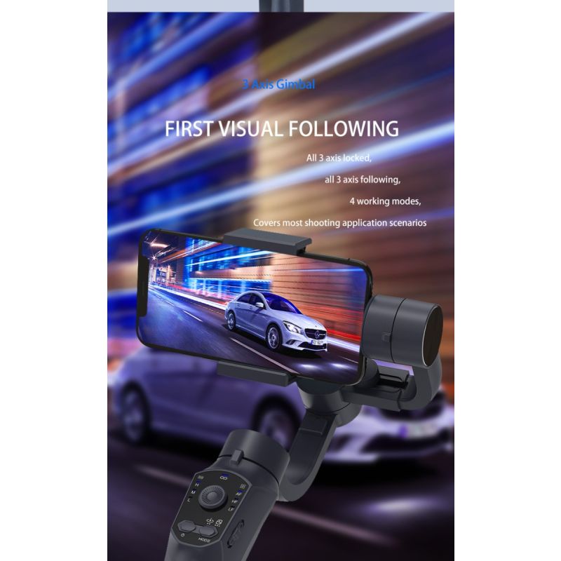 F10 Pro Stabilizer 3-akset telefon Gimbal til jævn videokvalitet og ansigtsgenkendelse Android iPhone kompatibel