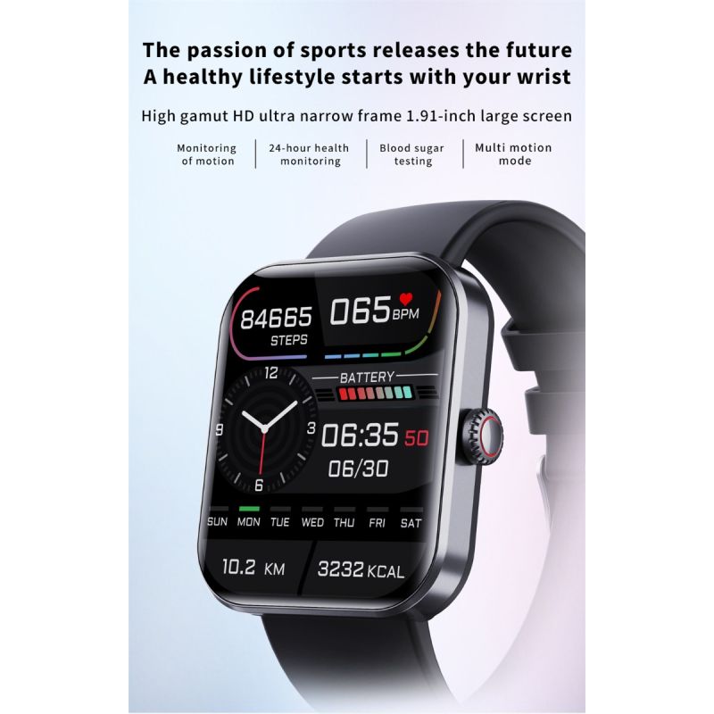 F57L Smartwatch for Blodsukker, Blodtryk & Puls. Sundhed & Sport iOS Android