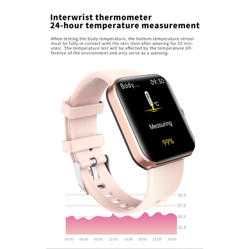 F57L Smartwatch for Blodsukker, Blodtryk & Puls. Sundhed & Sport iOS Android