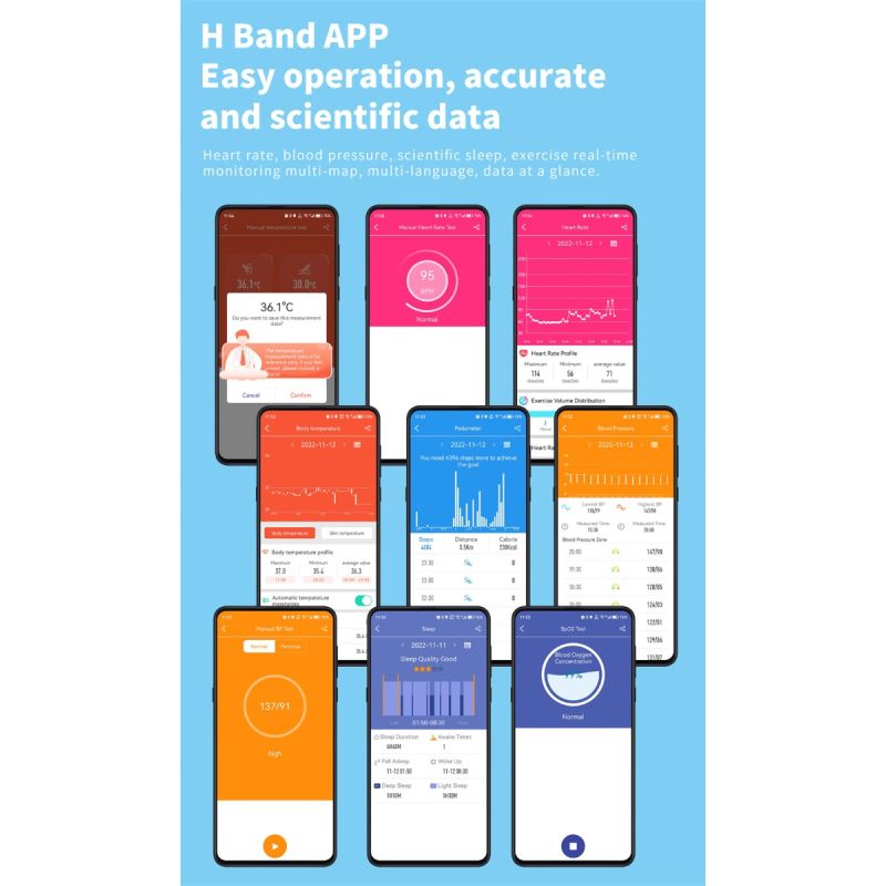 F57L Smartwatch for Blodsukker, Blodtryk & Puls. Sundhed & Sport iOS Android