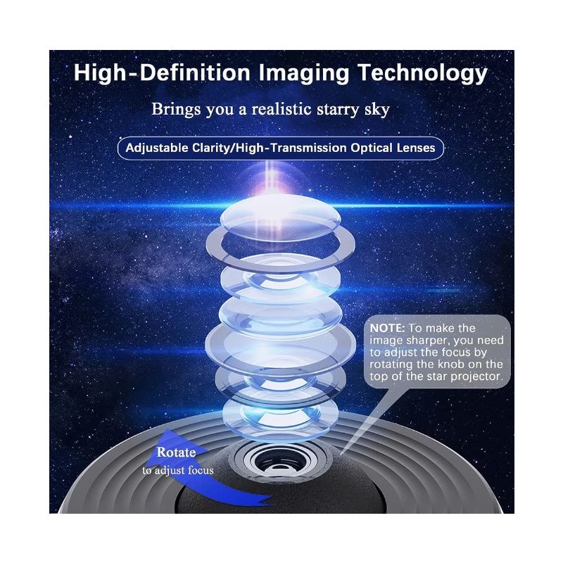 Natlampe Galakse Projektor 360° Rotation Stjernehimmel Projektor himmelsk flugt for børn og voksnes planetarium