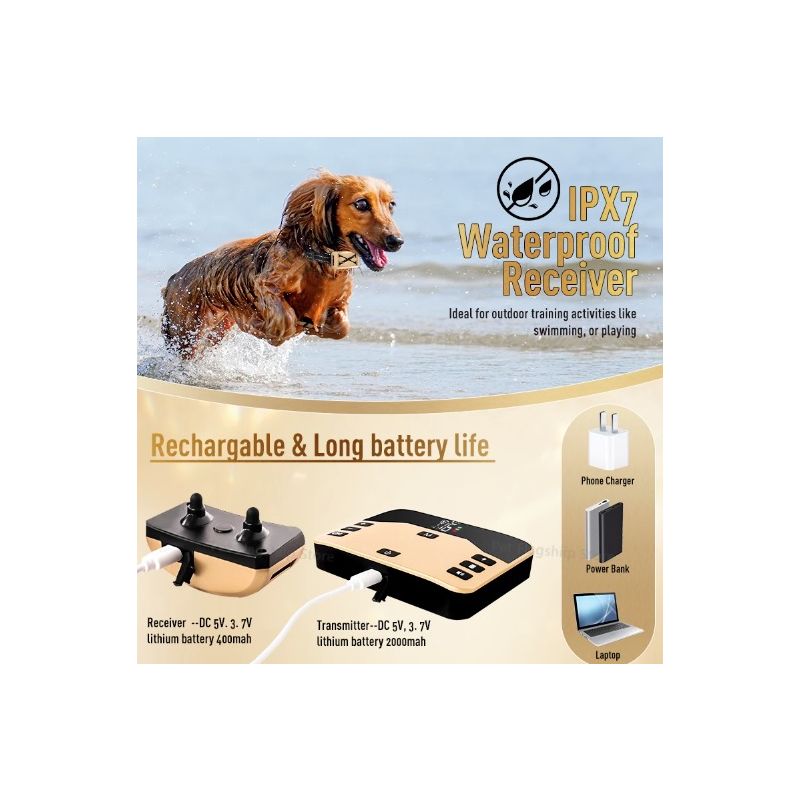 Trådløst Elektronisk Hegn med Elektrisk Stødhalsbånd Ergonomisk Design til Kæledyrssikkerhed og Træning