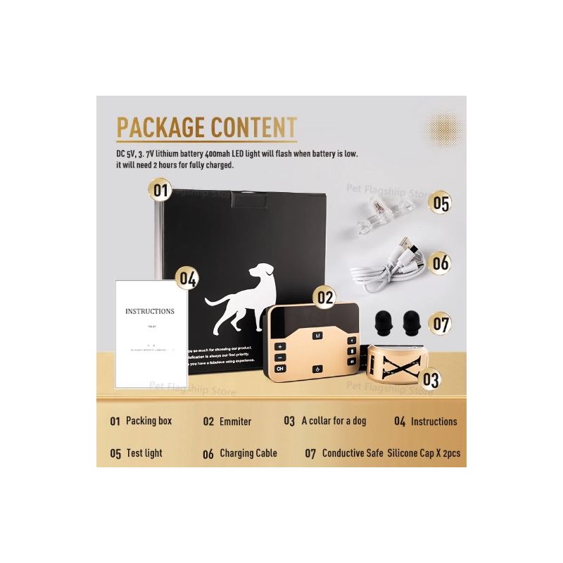 Trådløst Elektronisk Hegn med Elektrisk Stødhalsbånd Ergonomisk Design til Kæledyrssikkerhed og Træning