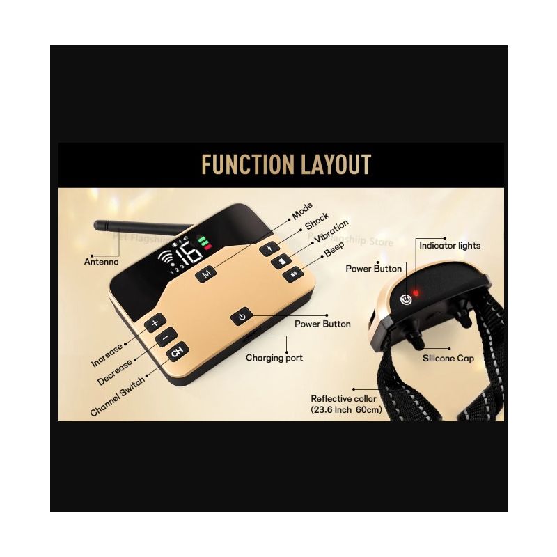 Trådløst Elektronisk Hegn med Elektrisk Stødhalsbånd Ergonomisk Design til Kæledyrssikkerhed og Træning