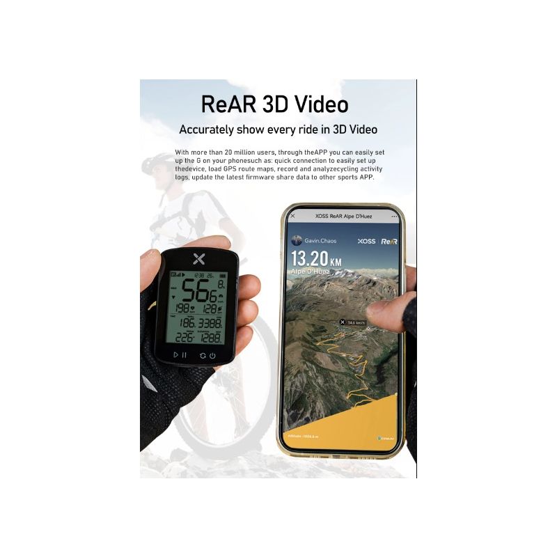 Oplev XOSS G+ G2 GPS cykelcomputer Cykeltrådløst speedometer med brugerdefineret display kadencesensor