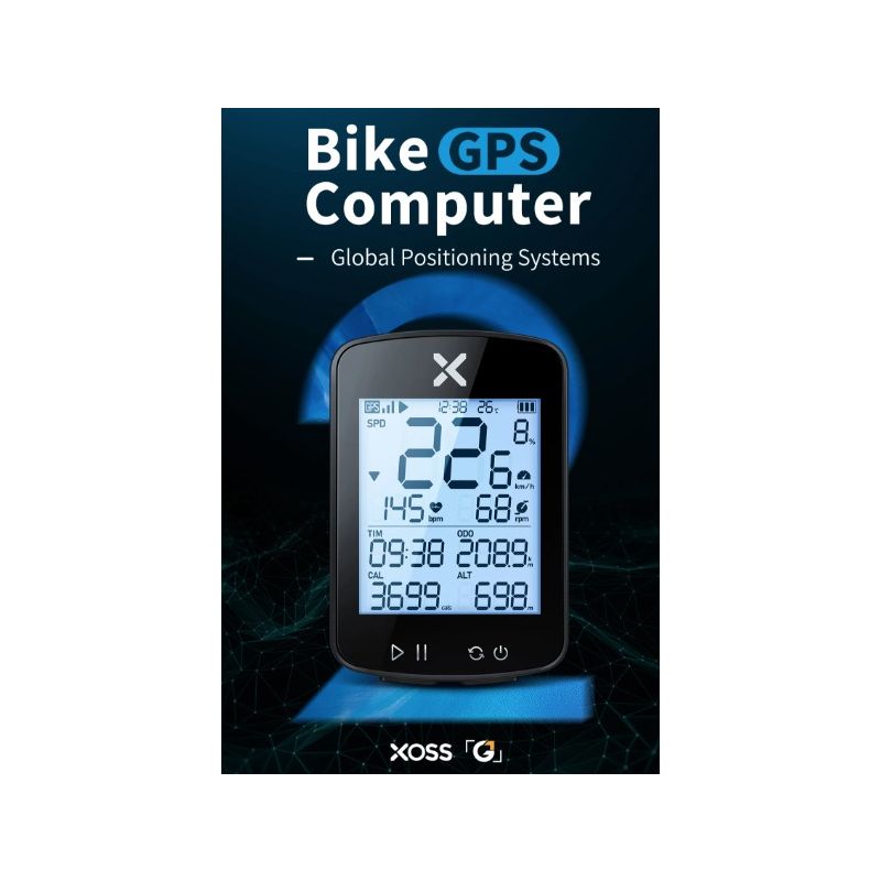 Oplev XOSS G+ G2 GPS cykelcomputer Cykeltrådløst speedometer med brugerdefineret display kadencesensor