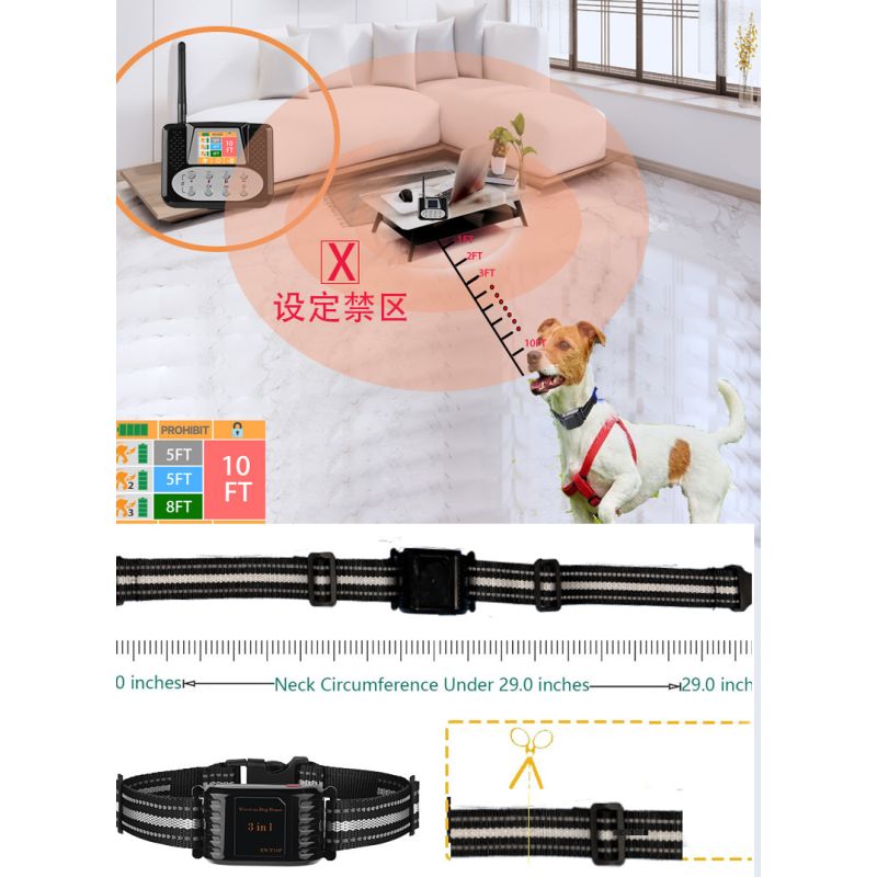 Revolutionerende 3 i 1 trådløst elektronisk hundehegn med avanceret elektronik radar til effektiv stop gøenhed