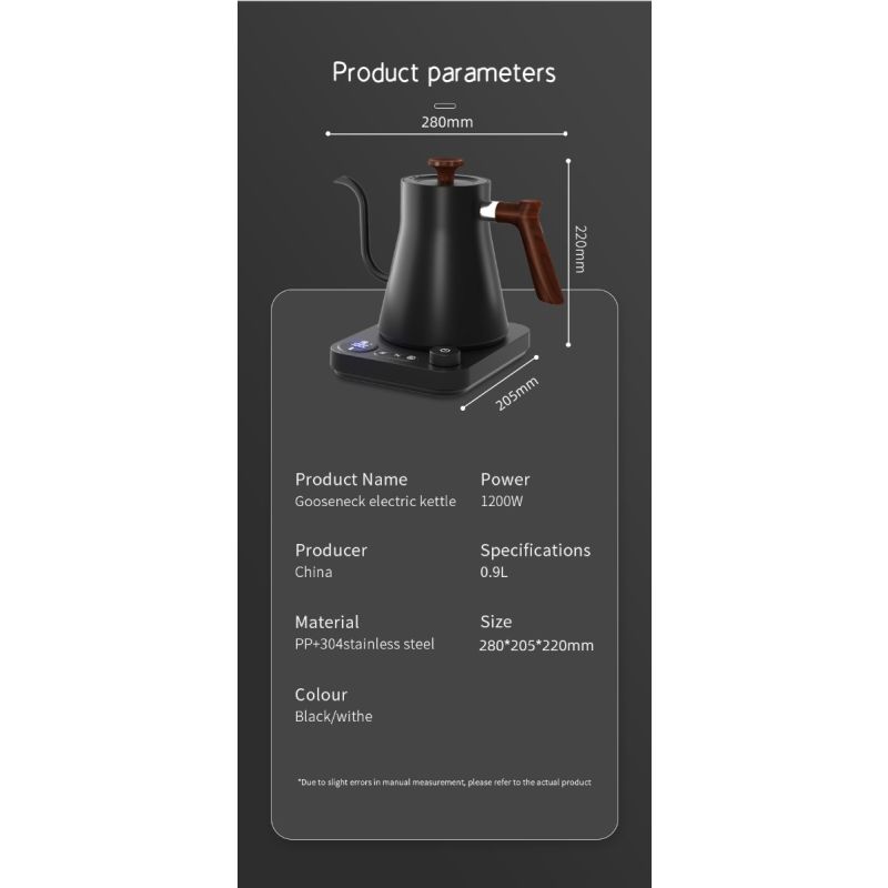 Elektrisk svanehals-kedel med realtids temperaturkontrol hurtig opvarmning præcis hældning sikkert design
