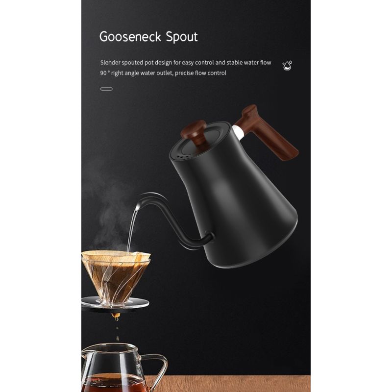 Elektrisk svanehals-kedel med realtids temperaturkontrol hurtig opvarmning præcis hældning sikkert design