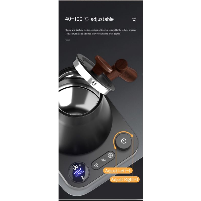 Elektrisk svanehals-kedel med realtids temperaturkontrol hurtig opvarmning præcis hældning sikkert design