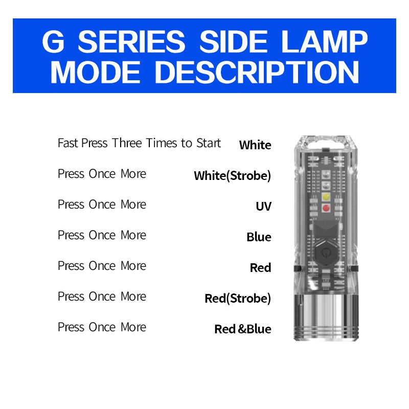 GT13 TIKI Mini nøglering lys USB-genopladelig 1000 lumen kompakt letvægts bærbar belysning til udendørs brug