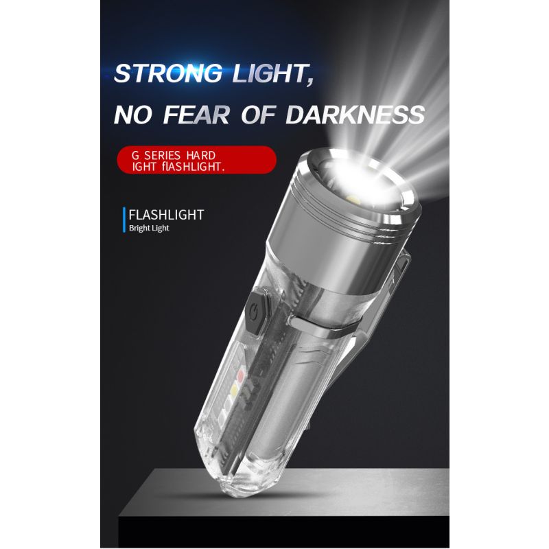 GT13 TIKI Mini nøglering lys USB-genopladelig 1000 lumen kompakt letvægts bærbar belysning til udendørs brug