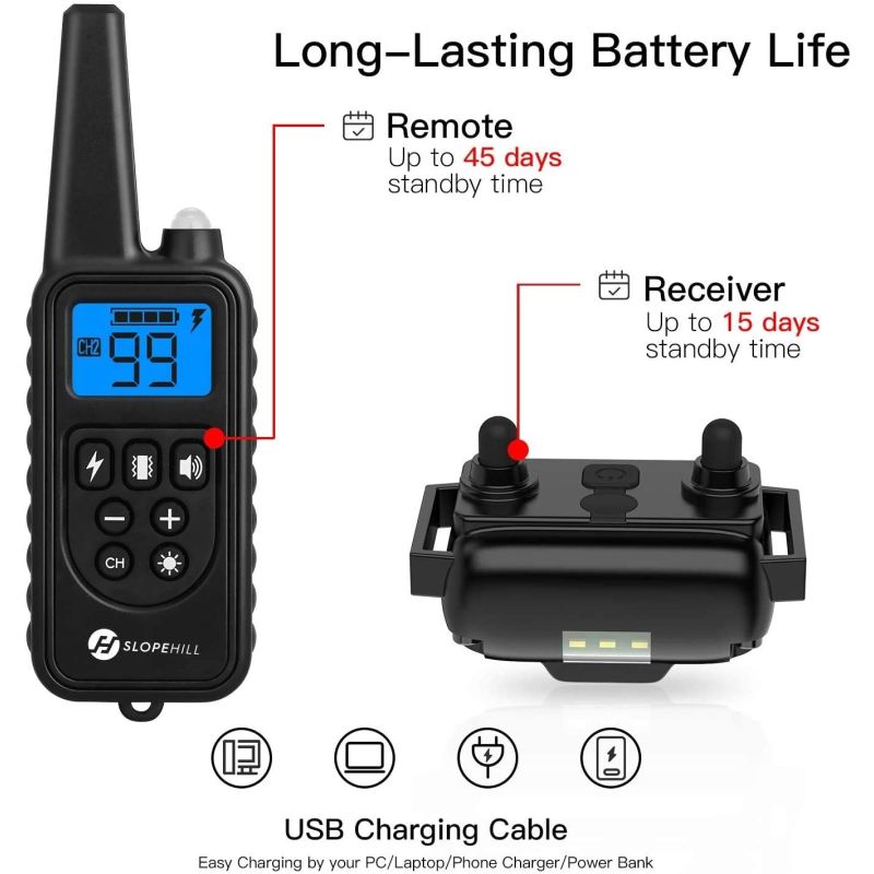 800m Elektrisk Hundetræningskrave med Fjernbetjening Vandtæt og Genopladelig Træningsudstyr til Kæledyr
