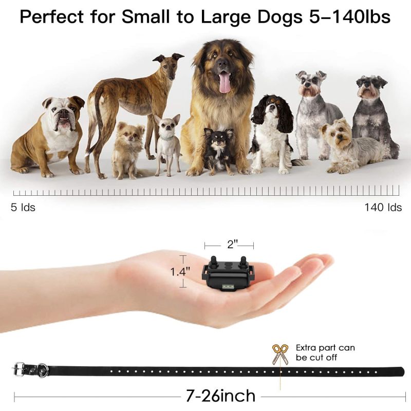 800m elektrisk hundetræningskrave med LCD skærm vandtæt genopladelig til effektiv udendørs hundelydighedstræning
