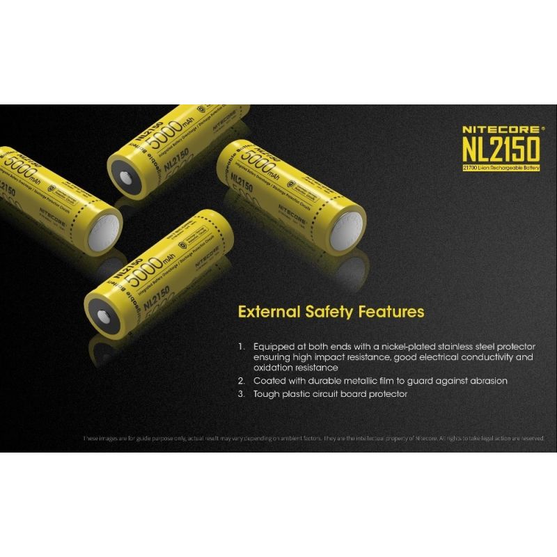NITECORE NL2150 5000mAh 3.6V Li-ion Genopladeligt Højtydende Batteri til Udendørs og Professionelt Udstyr