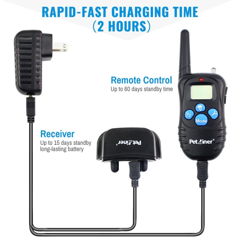 Petrainer 998D Elektrisk Hundetræningskrave med Fjernbetjening 300m Rækkevidde LCD Skærm Vandtæt Modtager