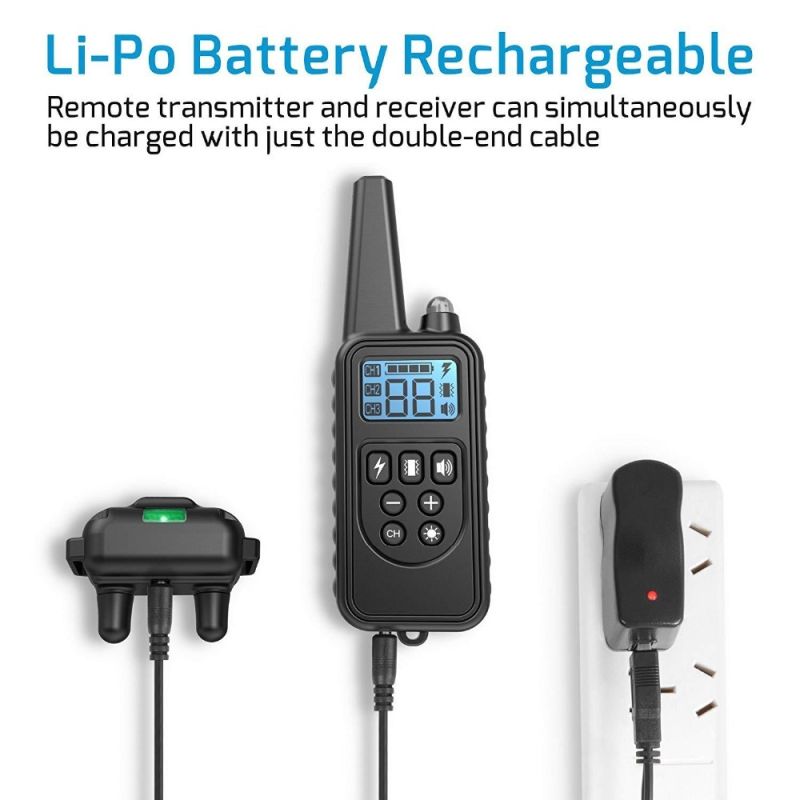 800m Elektrisk Hundetræningskrave med LCD Display og Fjernbetjening Vandtæt og Justerbare Niveauer