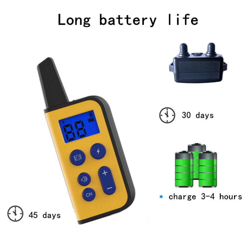 Ny 2020 elektrisk hundetræningskrave vandtæt 1000m rækkevidde fjernbetjening LCD-skærm tilpasselig træning