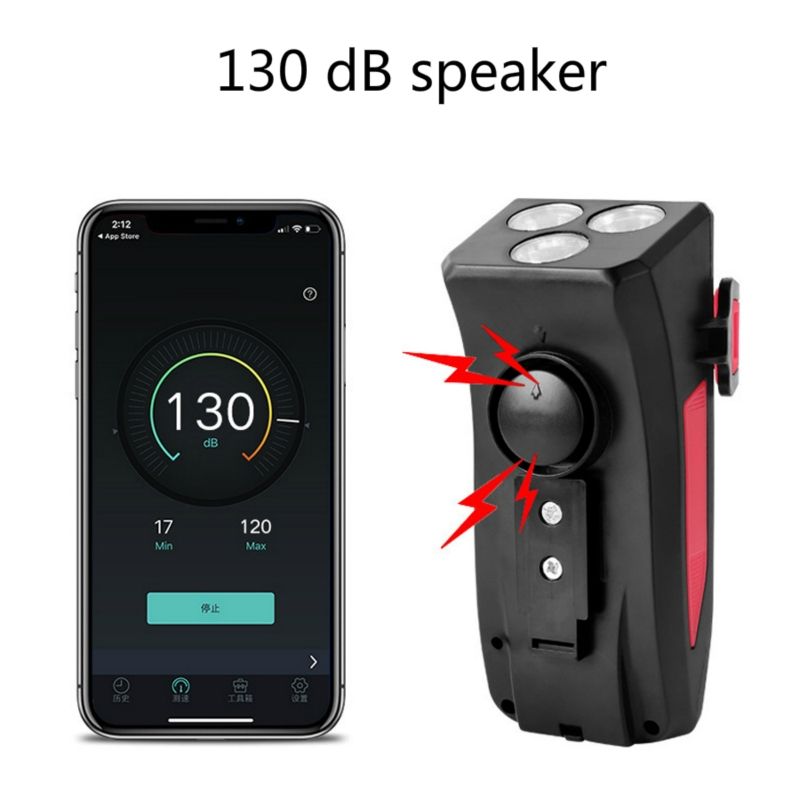 Multifunktionel cykellampe 800 lumens LED cykellys med powerbank telefonholder og cykelhorn til natcykling