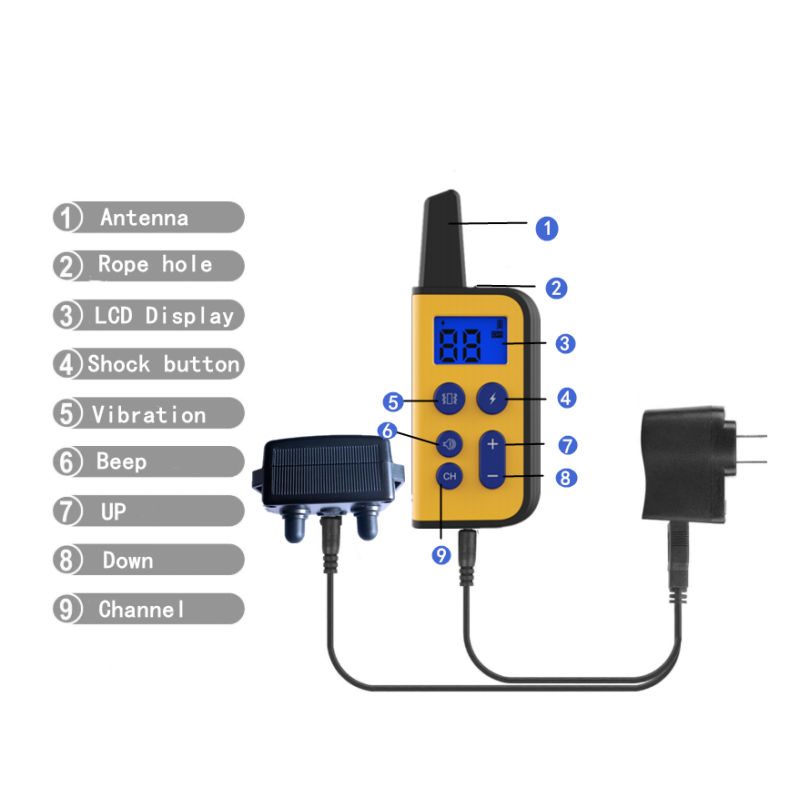 Ny 2020 elektrisk hundetræningskrave vandtæt 1000m rækkevidde fjernbetjening LCD-skærm tilpasselig træning