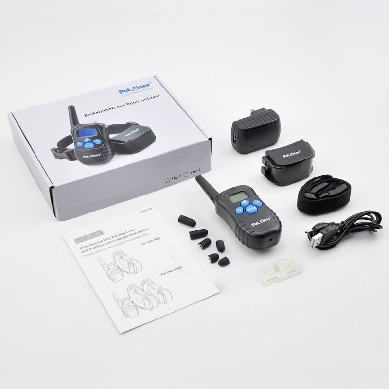 Petrainer 998D Elektrisk Hundetræningskrave med Fjernbetjening 300m Rækkevidde LCD Skærm Vandtæt Modtager