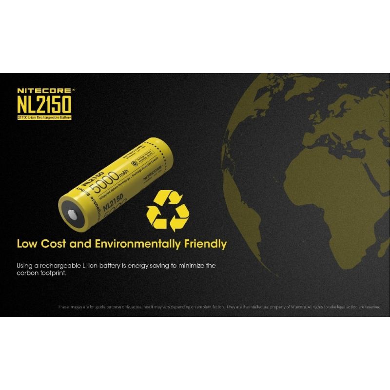 NITECORE NL2150 5000mAh 3.6V Li-ion Genopladeligt Højtydende Batteri til Udendørs og Professionelt Udstyr