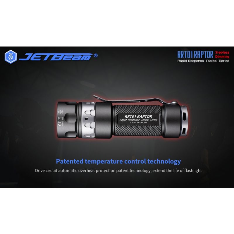 JETBeam JET-RRT01 XP-L 950 Lumen LED EDC lommelygte til udendørs eventyr og lang batterilevetid