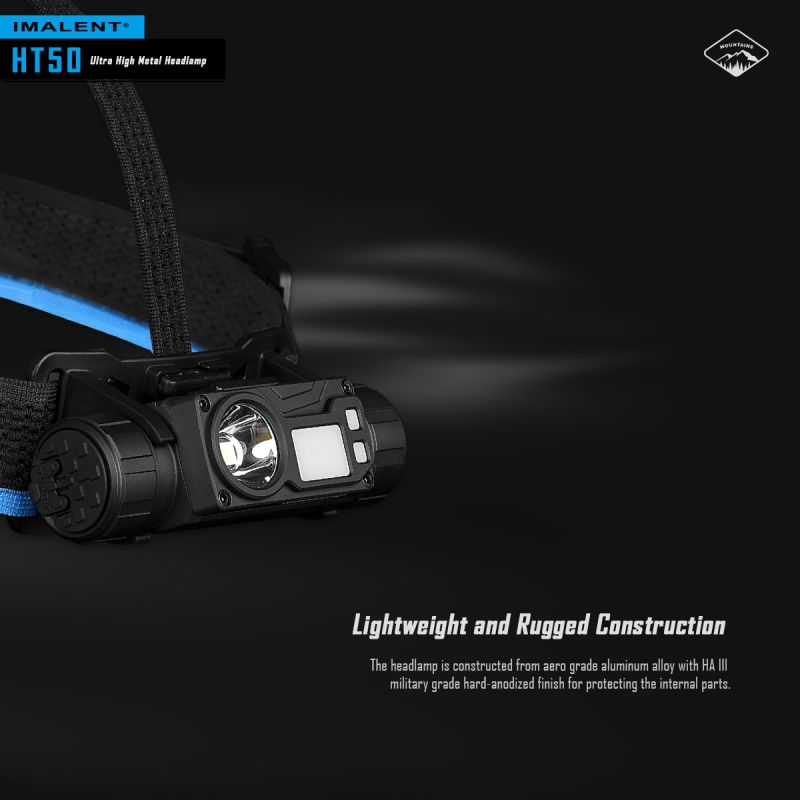 IMALENT HT50 LED-forlygte to lyskilder udendørs høj lumen vandtæt genopladeligt batteri eventyrforlygte
