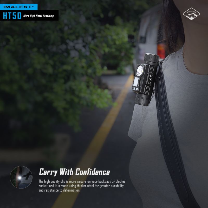 IMALENT HT50 LED-forlygte to lyskilder udendørs høj lumen vandtæt genopladeligt batteri eventyrforlygte