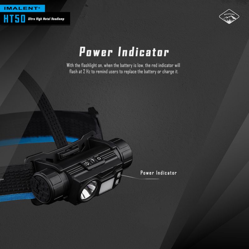 IMALENT HT50 LED-forlygte to lyskilder udendørs høj lumen vandtæt genopladeligt batteri eventyrforlygte