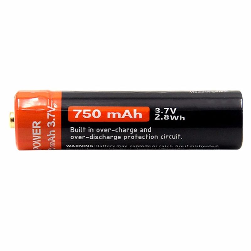 DoublePow 14500 batteri 750mAh genopladeligt lithium-ion miljøvenligt batteri med LED-opladningsindikator